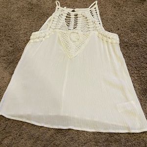 White crochet top tank